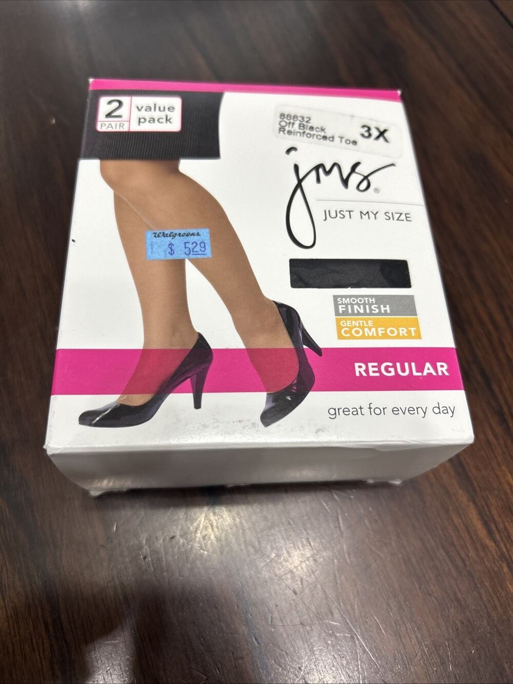 Just my size 2 pack pantyhose size 3x off black